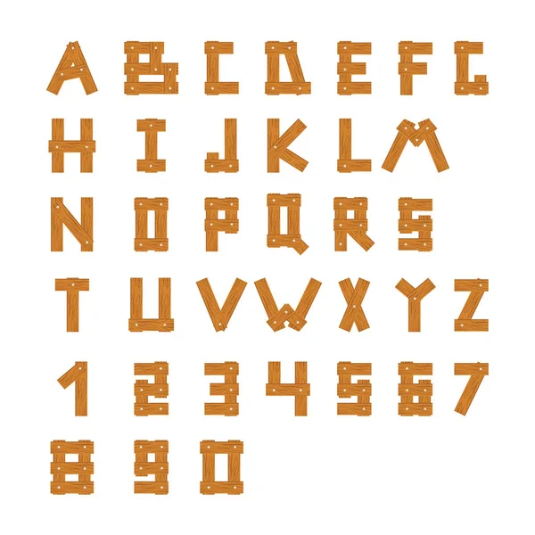 Holzblöcke mit Buchstaben und Zahlen — Stockvektor