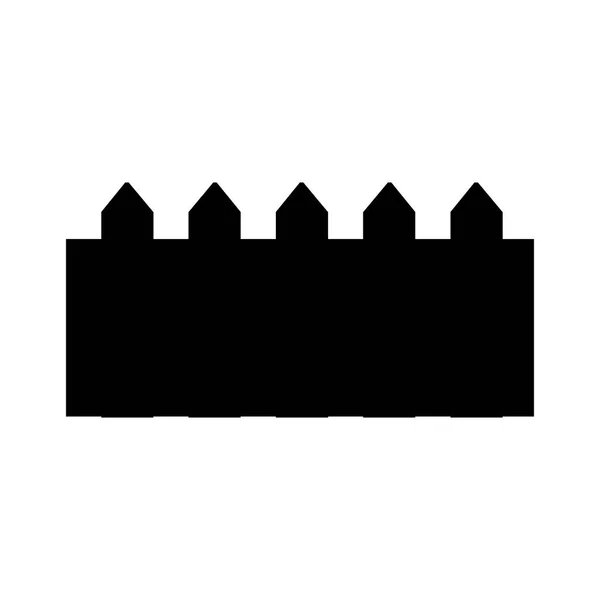 Zwart-wit silhouet piket hek — Stockvector