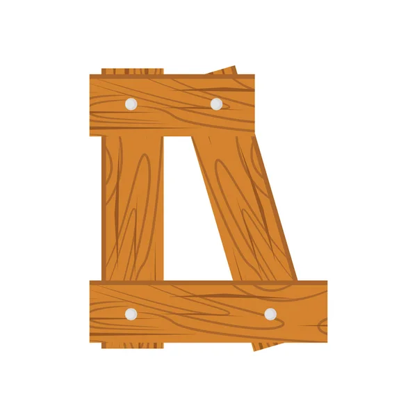 木製アルファベット D — ストックベクタ