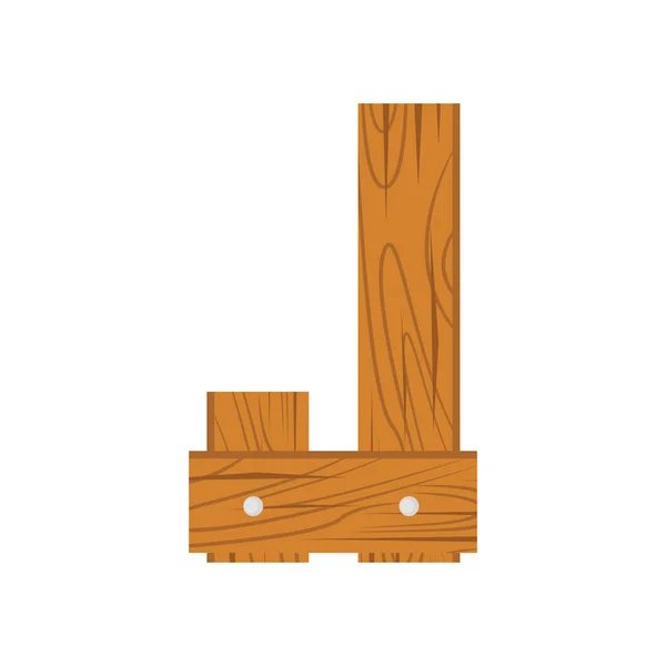 Alfabeto de madera letra J — Vector de stock