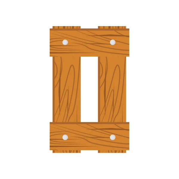 Wooden alphabet O letter — Stock Vector