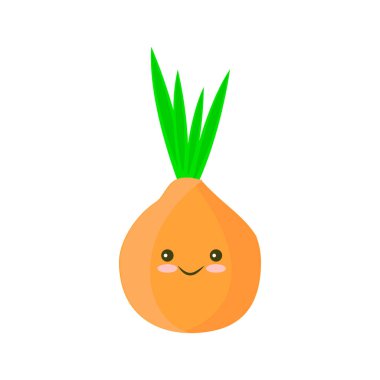 Düz stil soğan simgesini. Yalıtılmış nesne. Soğan logosu.