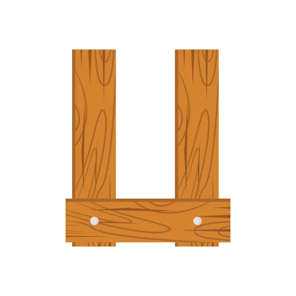 Alfabeto de madera letra U — Vector de stock