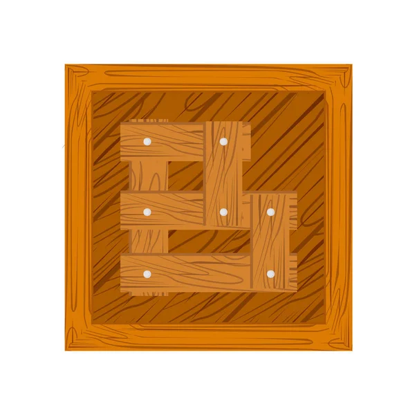 Holzblock Alphabet b Buchstabe — Stockvektor