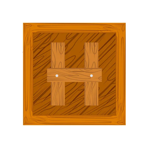 Holzblock Alphabet h Buchstabe — Stockvektor