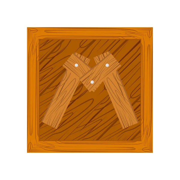 Wooden block alphabet M letter — Stock Vector