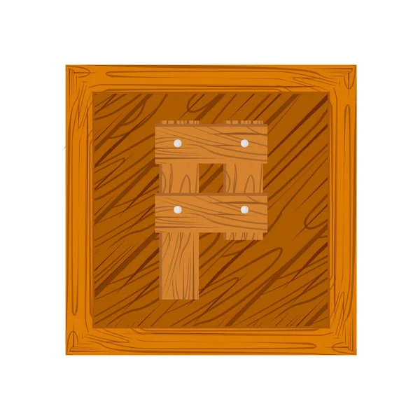 Holzblock Alphabet p Buchstabe — Stockvektor