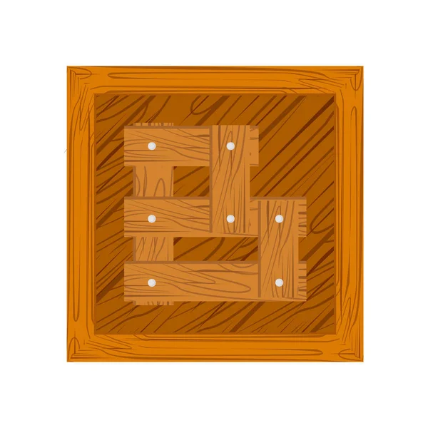 Wooden alphabet B letter — Stock Vector