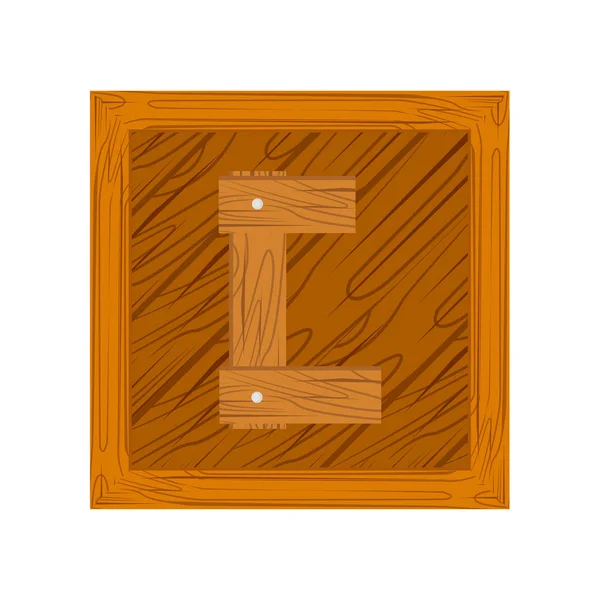 Alfabeto de madeira letra C — Vetor de Stock