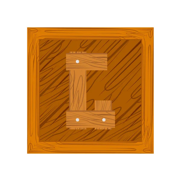 Wooden alphabet G letter — Stock Vector