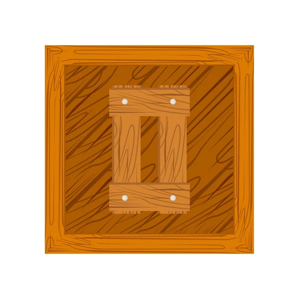 Wooden alphabet O letter — Stock Vector
