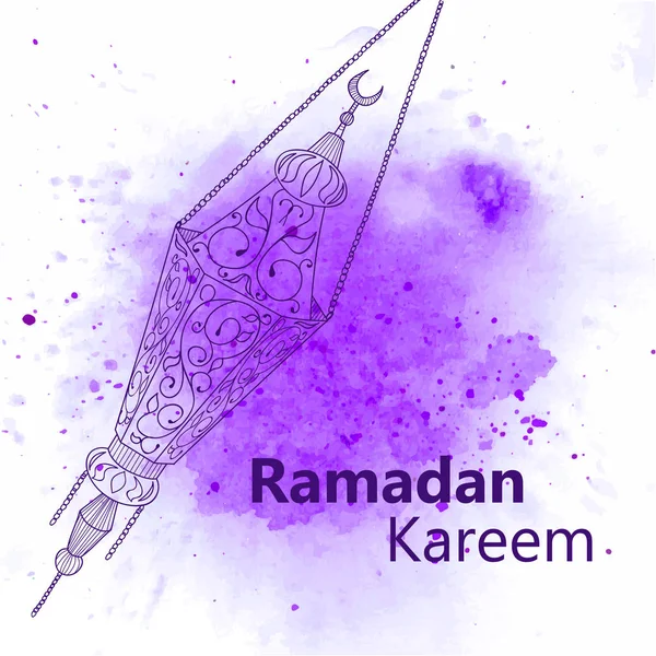 Schizzo disegnato a mano della Lanterna del Ramadan — Vettoriale Stock