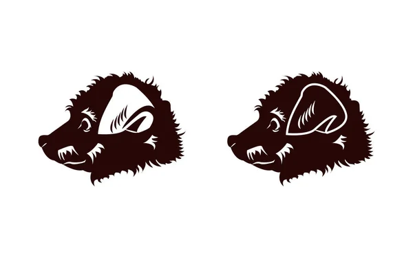 Glad valp. Abstrakta hund Logotypdesign — Stock vektor