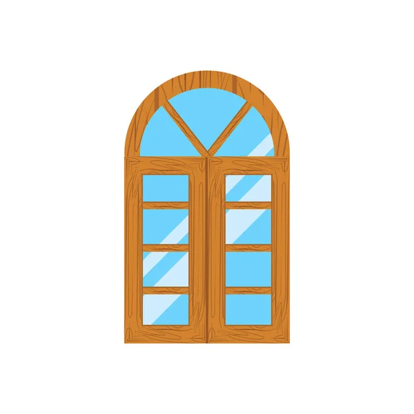 Marcos de ventana de madera vista  . — Vector de stock