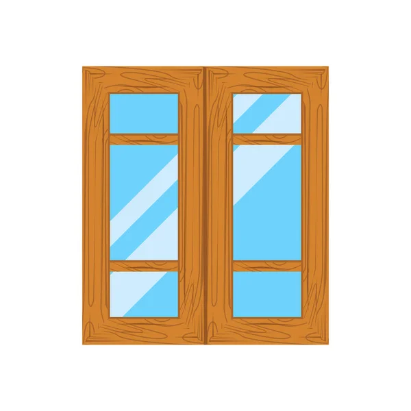 Marcos de ventana de madera vista  . — Vector de stock