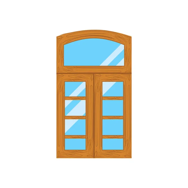 Marcos de ventana de madera vista  . — Vector de stock