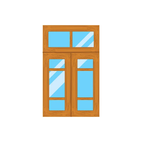 Marcos de ventana de madera vista  . — Vector de stock