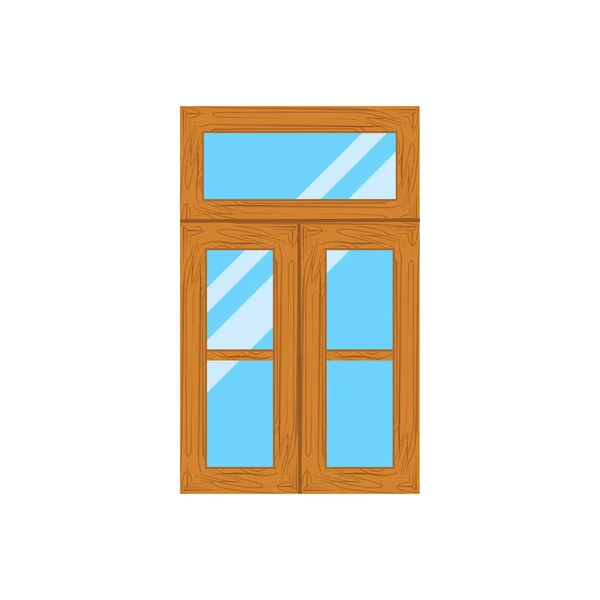 Marcos de ventana de madera vista  . — Vector de stock