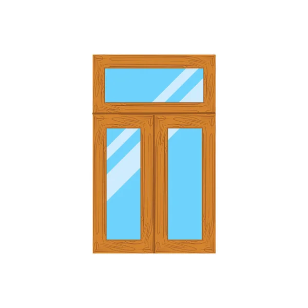 Marcos de ventana de madera vista  . — Vector de stock
