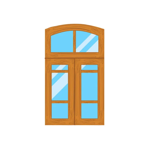 Marcos de ventana de madera vista  . — Vector de stock