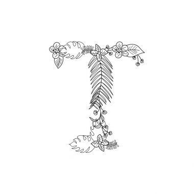 Tropikal çiçek. T harfi