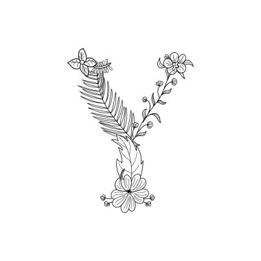 Tropikal çiçek. Y harfi