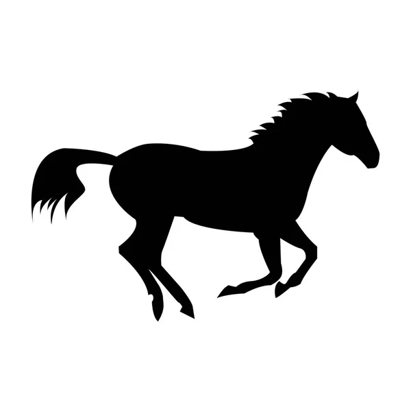 Silueta de caballo corriendo — Vector de stock