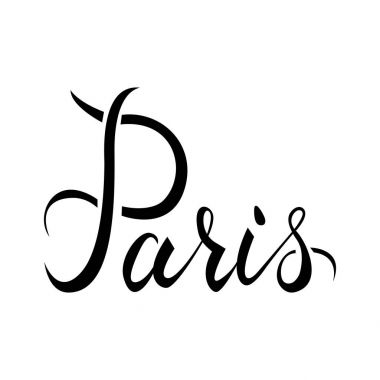 Paris. Mürekkep el yazı. Modern fırça hat.