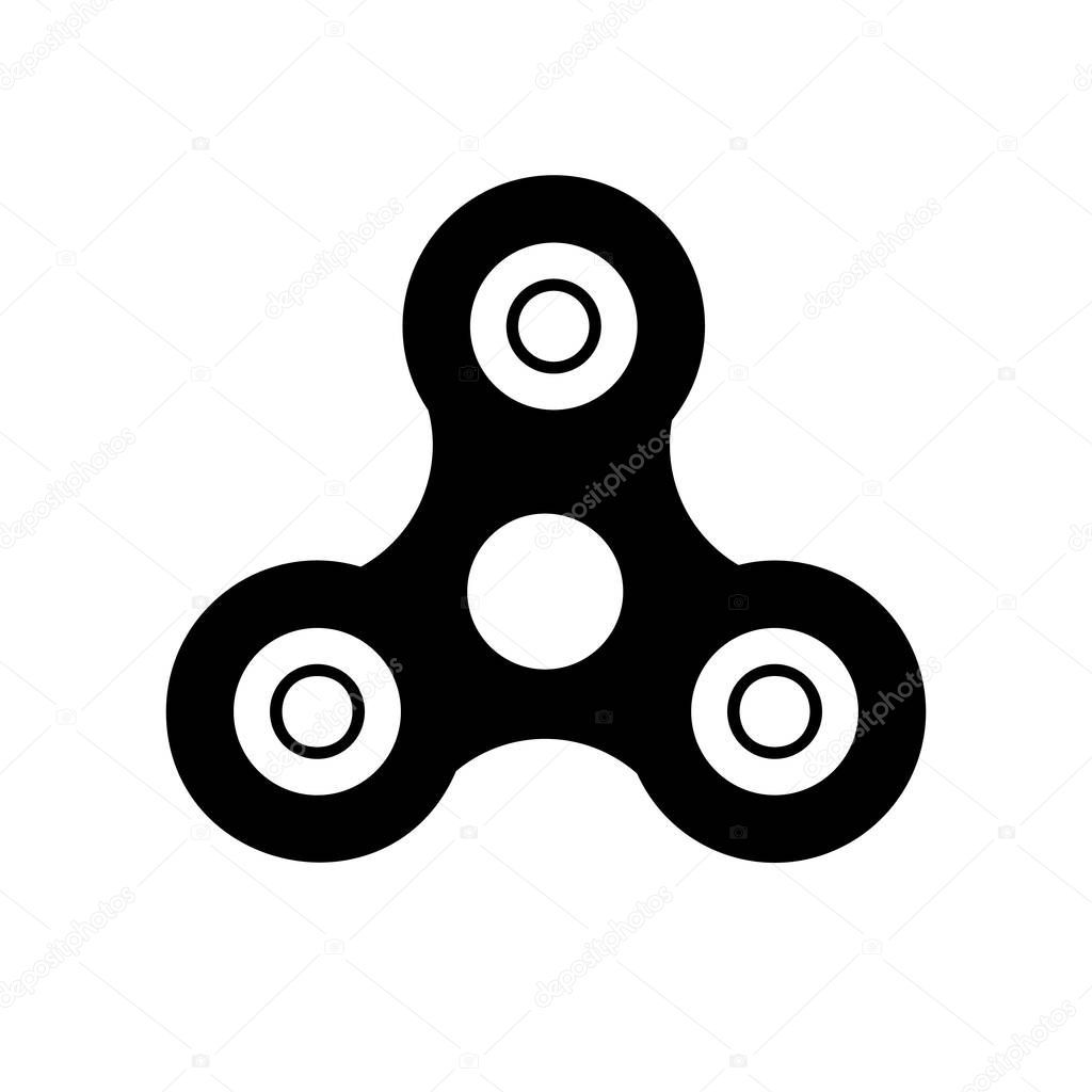 Hand fidget toy icon stress and anxiety relief. Spinning motion.
