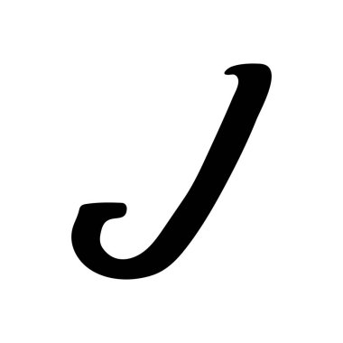 Büyük harf J fırça ile boyalı