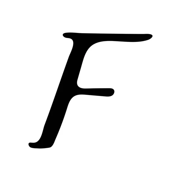 Капітальна літера F, намальована пензлем — стоковий вектор