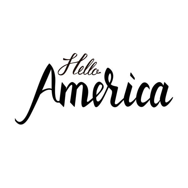 Pincel de inscrição na moda Hello America — Vetor de Stock