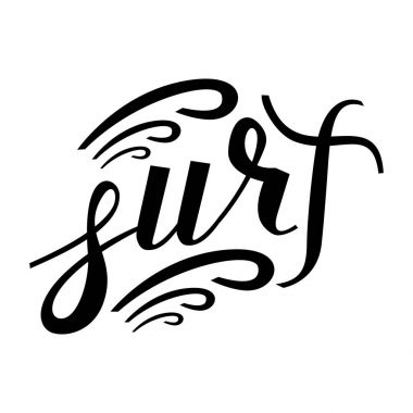 Modern fırça yazıt sörf logosu