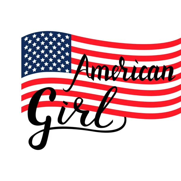 Inscription brush American girl — Stock Vector
