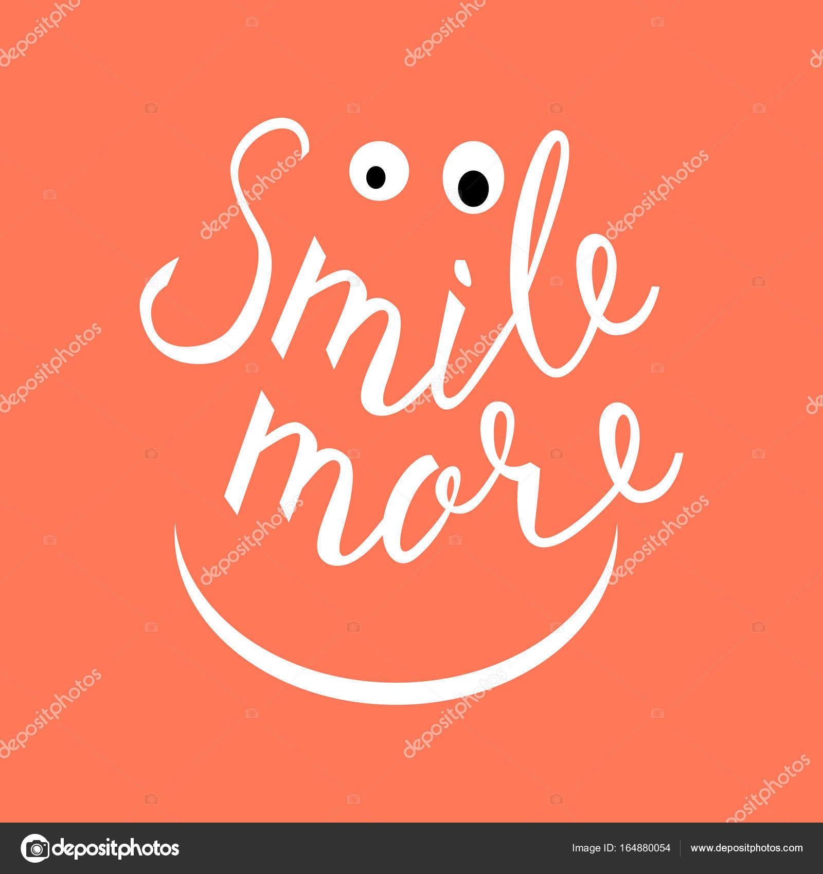 Download Smile more. Inspirational quote about happy. Modern ...