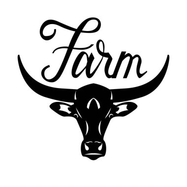Logo başkanı bir boğa. Çiftlik yazı