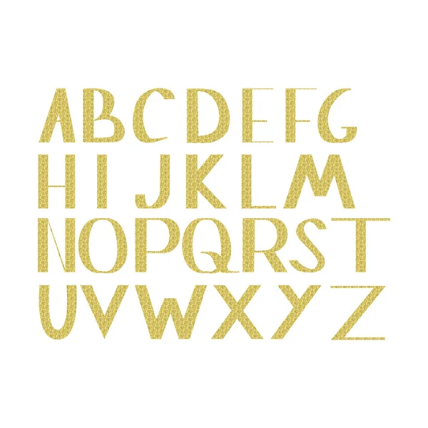 Hand zeichnen Gold Alphabet Buchstaben unter der klassischen Voreingenommenheit — Stockvektor