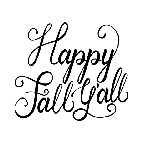 Frase de cepillo moderno Happy fall all . — Archivo Imágenes Vectoriales