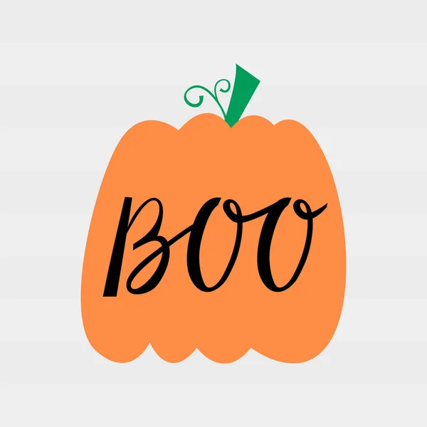 Citrouille d'Halloween avec inscription boo . — Image vectorielle