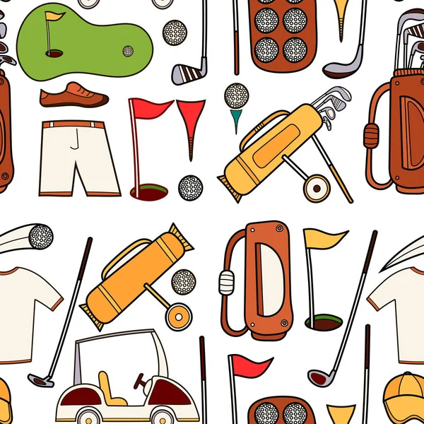 Karikatür tarzı golf renk Icons set.