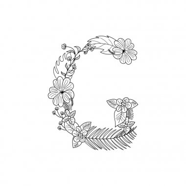 Tropikal çiçek. G harfi