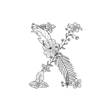 Tropikal çiçek. X harfi