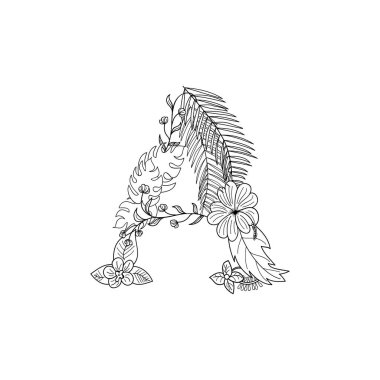 Tropikal çiçek. A harfi