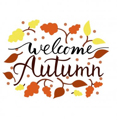 Fırça ifade hoş geldiniz sonbahar.