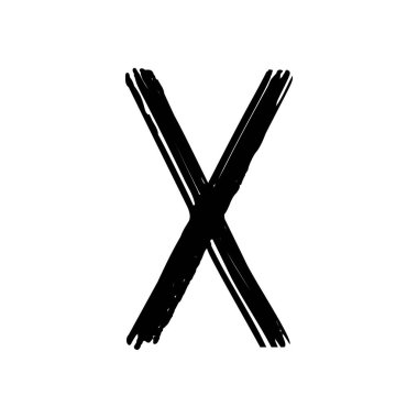 Büyük harf fırça ile boyalı X