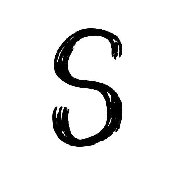 Capital letter S painted by brush — Stock Vector
