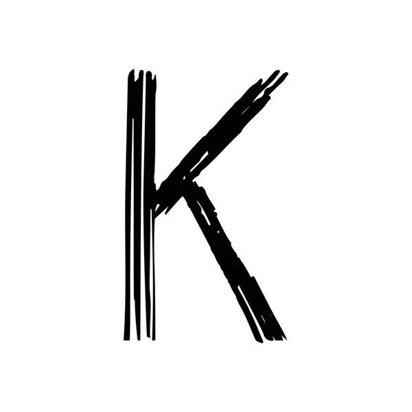 Ecsettel festett K betű — Stock Vector