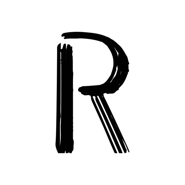 Capital letter R painted by brush — Stock Vector