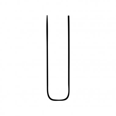 Büyük harf U fırça ile boyalı