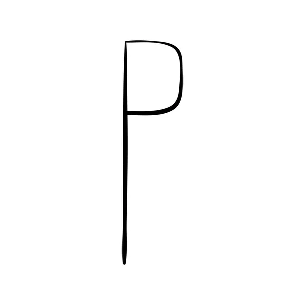 Letra mayúscula P pintada por brocha — Archivo Imágenes Vectoriales